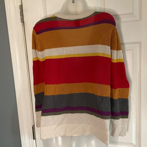 Hot Topic Doctor Who Forth Colorful Striped Cardigan Sweater knit  Button Front - Picture 6 of 12